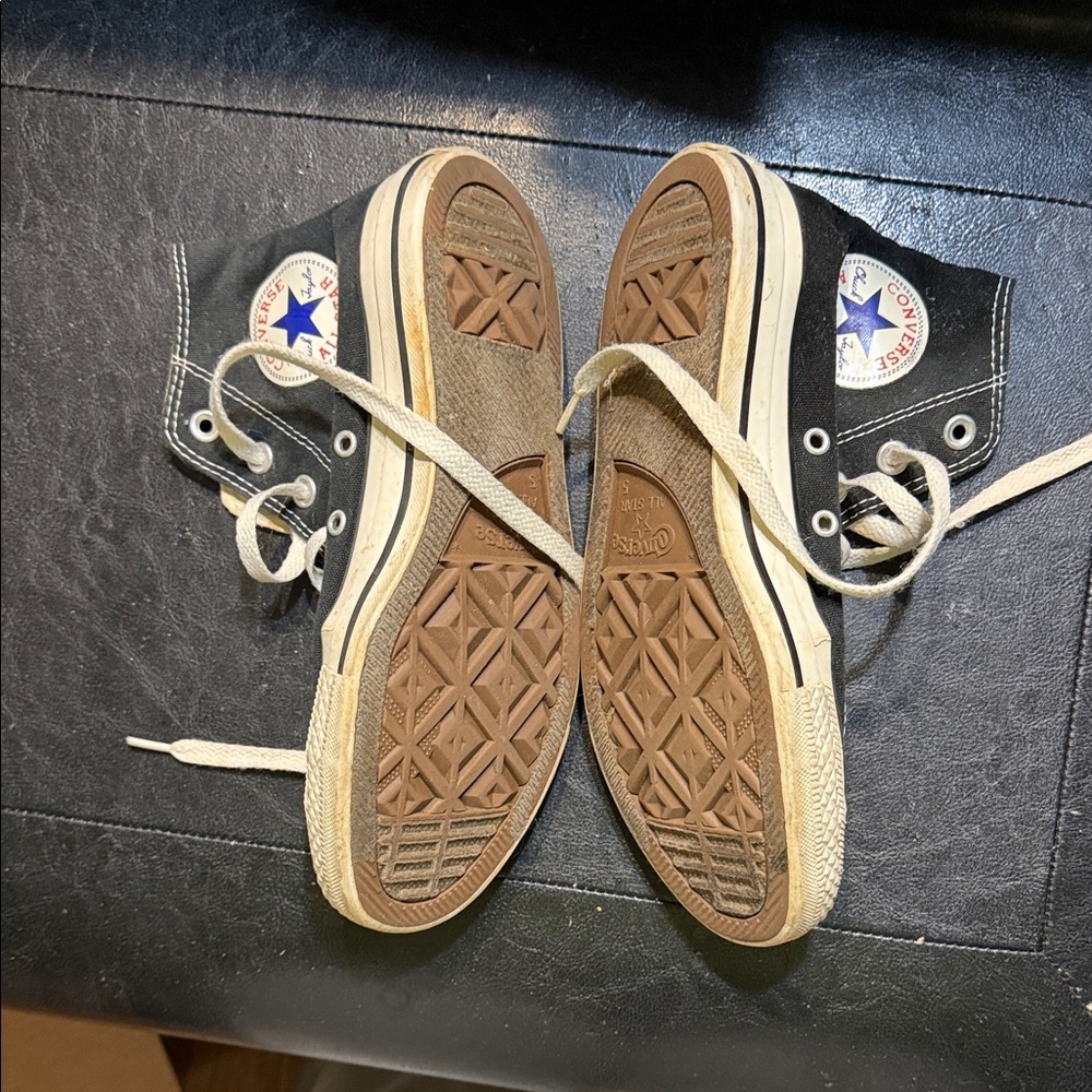 Converse Black and Cream High-Tops - Picture 4 of 7